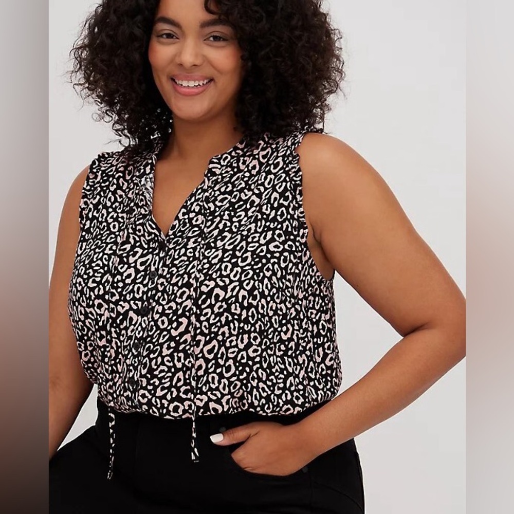 Torrid Pink and Black Animal Print tank